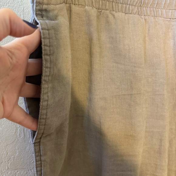 H&M Khaki Regular Linen Lounge Pants - Picture 2 of 6